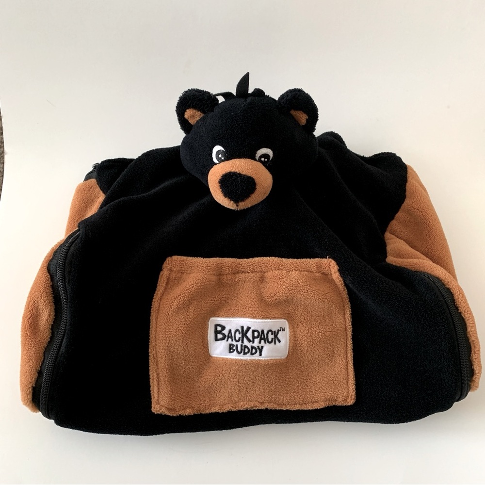 Bear Backpack Buddy Kids Plush Travel Pillow and Blanket All In One NWT - Picture 3 of 11